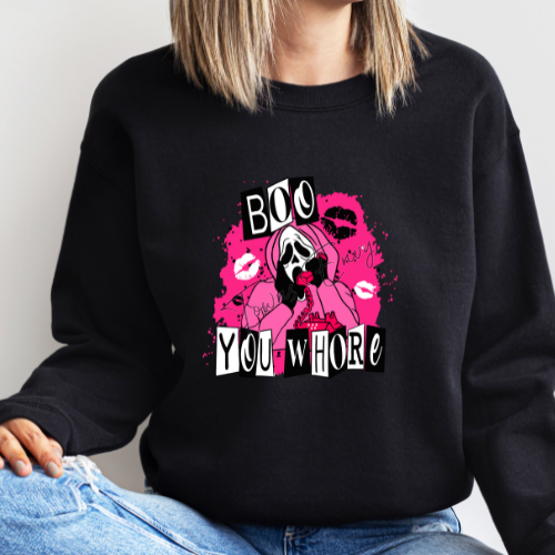 Boo You Whore Black Crewneck